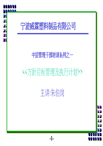 方针目标管理及执行计划(3)