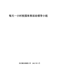 每天一小时校园体育活动领导小组