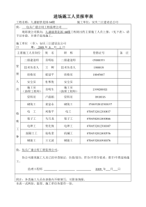 进场施工人员报审表