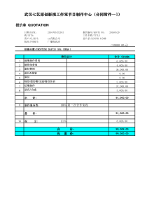 企业宣传片节目制作费用预算表