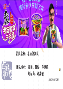 统一老坛酸菜牛肉面营销策划方案