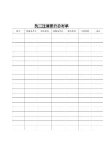 人事档案建档流程相关资料--迁调晋升公布单(doc)