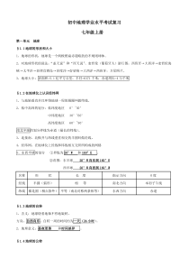 初中地理学业水平考试总复习提纲(全四册)