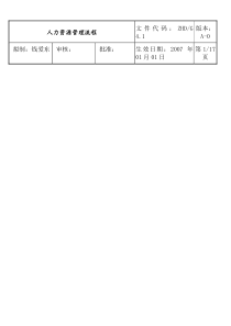 人力资源管理流程(DOC 31页)