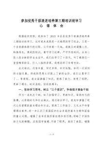 优秀年轻干部培训班学习心得体会