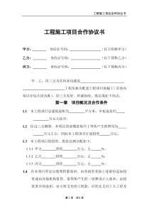 工程施工项目合作协议书