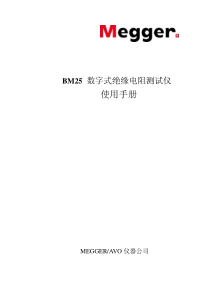 MEGGER-AVO-绝缘电阻测试仪(电动兆欧表)BM25使用说明书