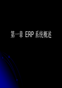 第1章 ERP系统概述