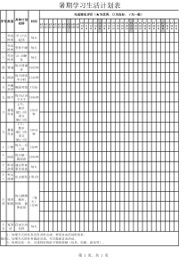 2020年完整小学生暑期-学习-时间-安排表-计划表