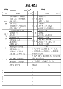 办公室环境卫生检查表