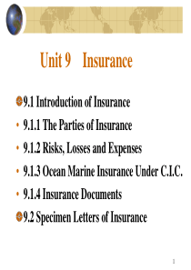 Unit 9   Insurance