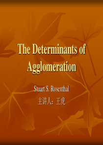 The Determinants of Agglomeration