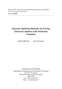 Operator splitting methods for pricing American op