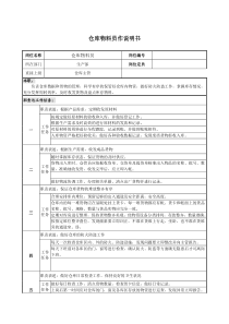 仓库管理员岗位职责说明书