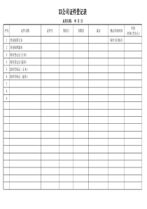 公司证件登记表