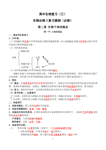 高中生物必修三复习提纲(必修)讲义