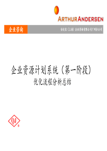 企业资源计划系统第一阶段优化流程分析总结