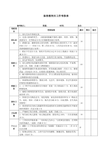 幼儿园保育教师月工作考核表