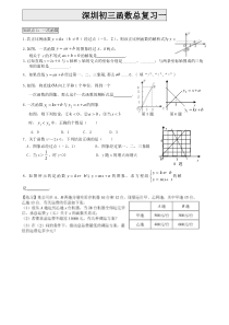 中考数学总复习冲刺之--函数专题(特别适合深圳)九年级