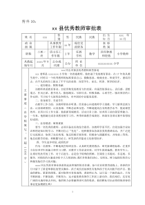 xx县优秀教师审批表