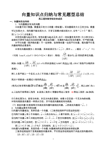 向量知识点归纳与常见题型总结