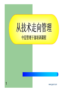 从技术走向管理-中层管理干部培训课程资料