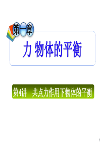 2013届高三总复习课件(第1轮)物理(广西专版)课件：1.4共点力作用下物体的平衡