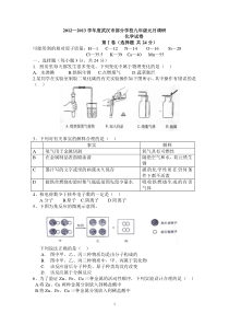 2013武汉市元月调考化学word版+答案