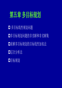 第五章_多目标规划