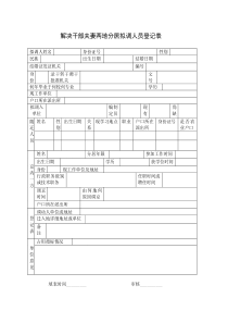 解决干部夫妻两地分居拟调人员登记表