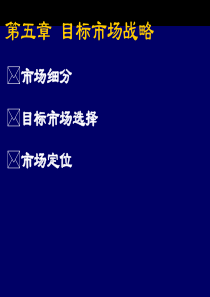 第五章市场细分和目标市场的选择(市场营销学-哈工大