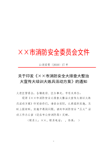 《××市消防安全大排查大整治大宣传大培训大练兵活动方案》