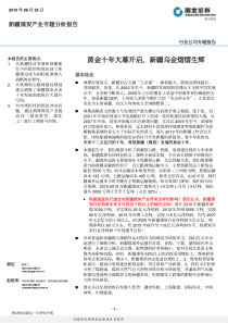 新疆煤炭产业专题分析报告