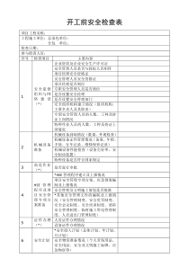 开工前安全检查表