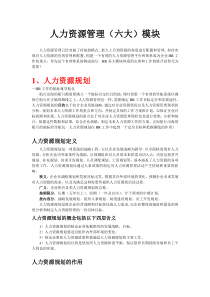 人力资源(人力资源规划、招聘、培训、绩效、薪酬、劳动关系)六大模块最新资料