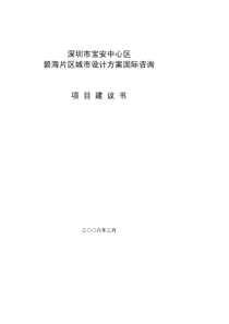 深圳市宝安中心区碧海片区城市设计方案国际咨询-项目建议书