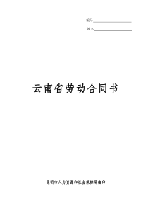 云南省劳动合同书(电子版)