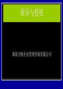 领导与授权(PPT 101)