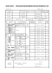 电缆头制作、导线连接和线路绝缘测试检验批质量验收记录