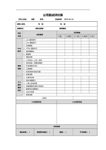 java技术人员-面试评价表