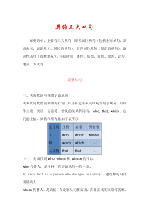 英语三大从句语法讲解