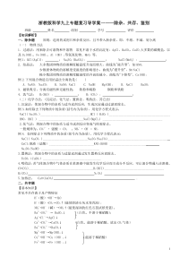 浙教版科学九上专题复习导学案一——除杂、共存、鉴别