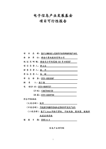 电子信息产业发展基金项目可行性报告范本