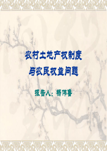 农村土地产权制度与农民权益问题