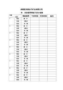 领导带班下井计划表