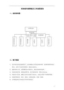 公司财务部管理及工作流程