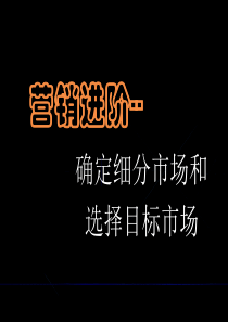 营销进阶-确定细分市场和选择目标市场