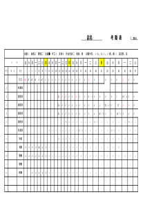 餐饮考勤表模板