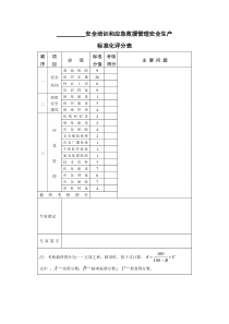 安全培训和应急救援管理安全生产标准化评分表