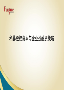 私募股权资本与企业投融资策略